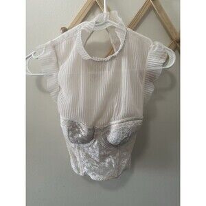 Victorias Secret Bustier Corset Crop Top White Lace Size 32C